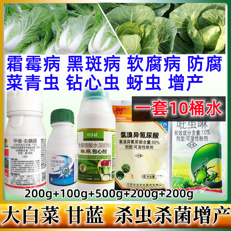 大白菜甘蓝专用农药杀菌剂 套餐组合软腐病斑霜霉病角斑病菜青虫