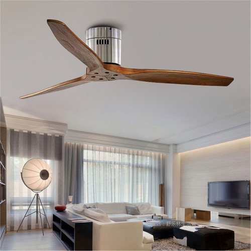 变频三叶静音吊扇风扇灯实木