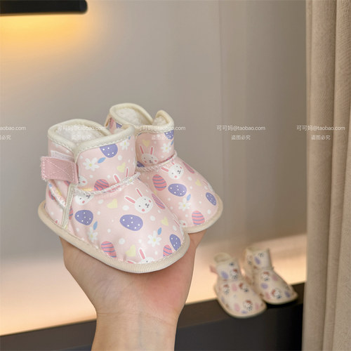 软底卡通0-1岁保暖加厚婴儿棉鞋