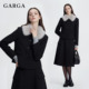 外套女毛领小西服显瘦套装 GARGA法式 气质毛呢西装 两件套半身裙冬
