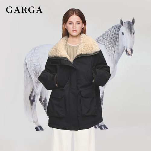 【抗风保暖】羊羔绒毛领派克服女