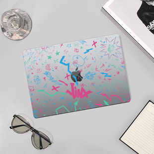 卡通女士哥特涂鸦金克斯笔记本电脑保护壳适用苹果MACBOOK CASE原版 M4 Pro13/14 M5/M4 Air13 M2 16.2/15.3