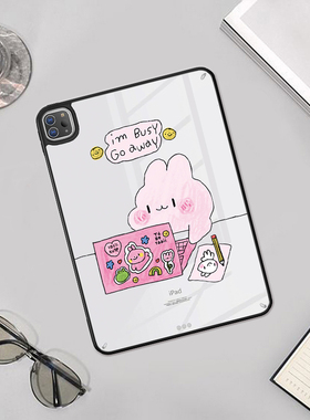 防弯防磕亚克力背板暴躁小兔子平板皮套保护套适用苹果iPad Pro/Air7 2025新款M5 13寸11/10.9寸保护壳10.2