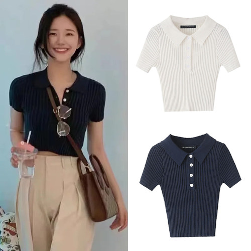 bm赵露思同款高腰短款上衣