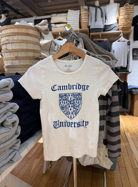 Brandy bm新款纯棉印花圆领短袖T恤女修身显瘦百搭白色上衣