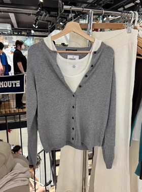 Brandy Girl美式复古bm长袖针织开衫女秋季修身显瘦上衣