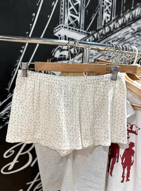 Brandy bm纯棉新款碎花短裤女简约舒适居家休闲裤