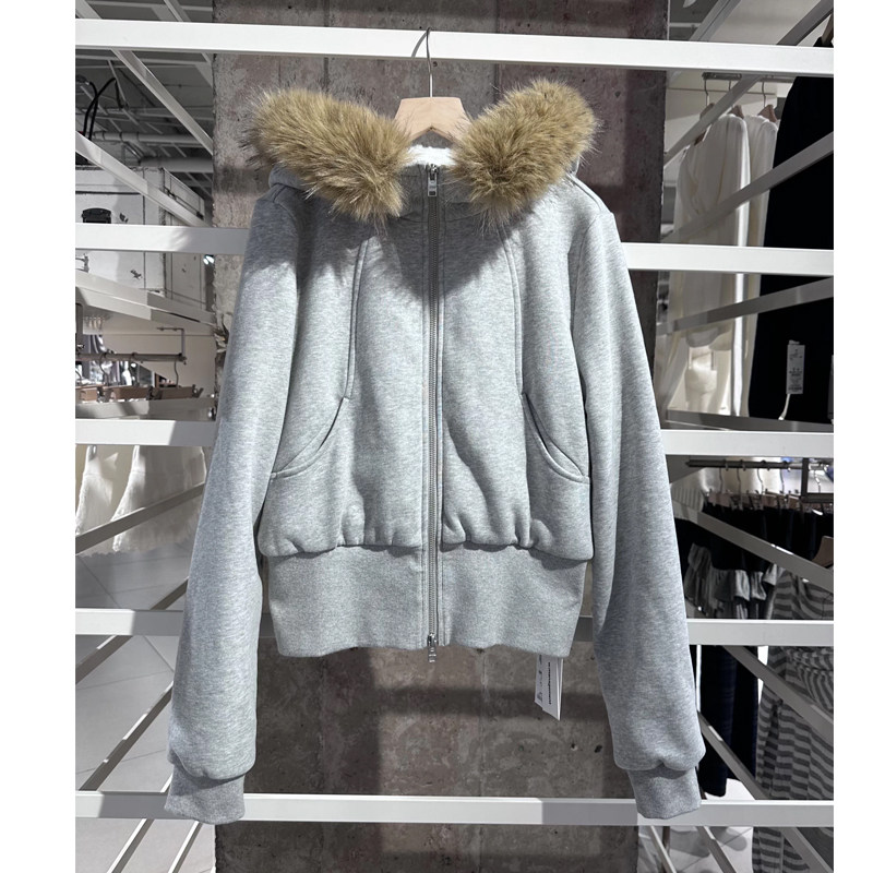 Brandy bm美式复古连帽毛领加绒卫衣女冬季保暖拉链外套,女装/女士精品,卫衣/绒衫,淘宝优惠券,粉丝福利购,淘宝优惠卷