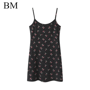 Brandy Girl夏装新款樱桃印花百搭吊带连衣裙bm打底裙女