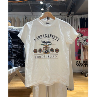 Brandy Girl新款bm纯棉白色印花字母短袖T恤女上衣