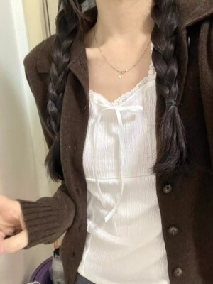 BM秋美式复古纽扣针织衫