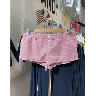 Brandy Girl新款bm纯棉格子休闲短裤百搭睡裤显瘦裤热裤女