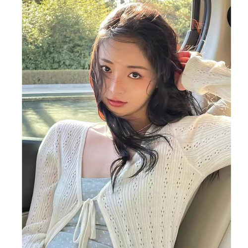 BM镂空防晒服外穿系带针织