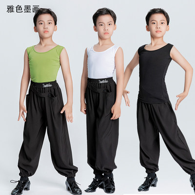 雅色墨画男童夏季拉丁练功服新款