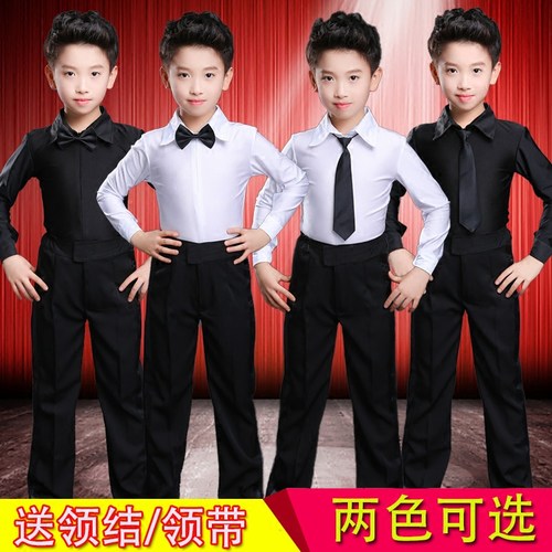 少儿雅色墨画男童专业拉丁比赛服