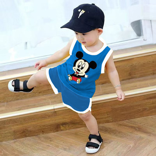 男童背心夏装套装新款宝宝无袖短裤运动两件套衣服儿童洋气夏季