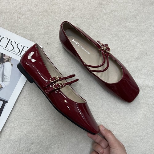 复古玛丽珍一字扣单鞋