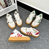 经典 返场 出K外贸时尚 休闲圆头拼色舒适透气系带厚底德训鞋 女