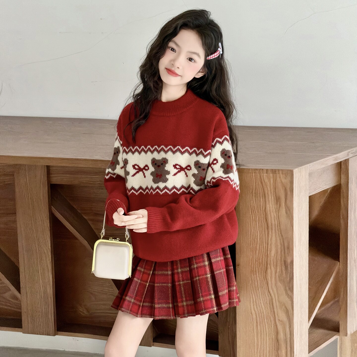 女童毛衣秋冬新款儿童红色加厚针织衫冬季加绒毛衫大童新年毛线衣,童装/婴儿装/亲子装,毛衣/针织衫,淘宝优惠券,粉丝福利购,淘宝优惠卷