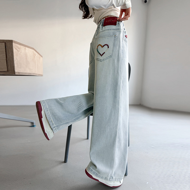 女童裤子春季2026新款洋气儿童浅色牛仔裤春秋外穿大童直筒阔腿裤,童装/婴儿装/亲子装,裤子,淘宝优惠券,粉丝福利购,淘宝优惠卷