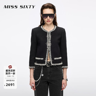 呢外套女重工钉珠闪钻静奢小香风短款 Miss 花式 新款 Sixty2025秋季