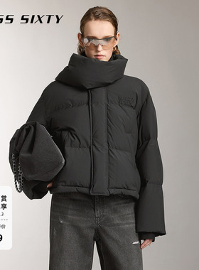 【保暖90鸭绒】Miss Sixty羽绒服围脖领外套厚款宽松面包服肯豆风