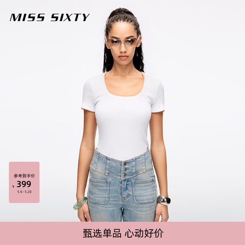 MissSixty简约U领短袖T恤