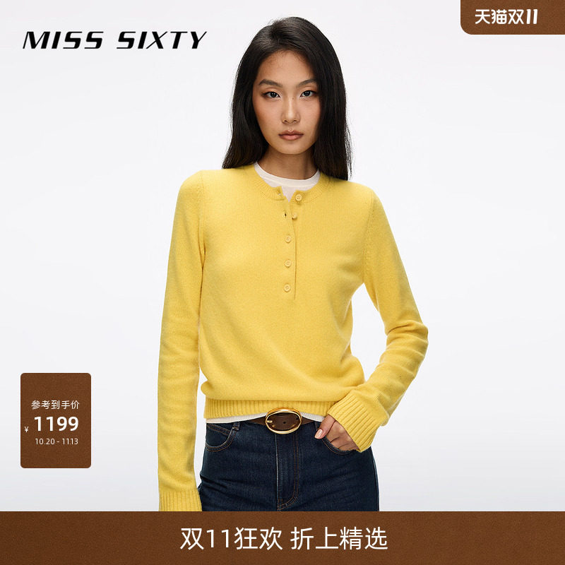 【100%山羊绒】Miss Sixty2026秋季新款针织衫女假