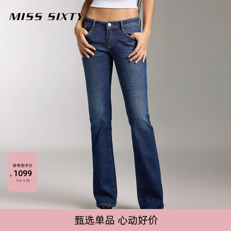 【进口牛仔面料】[低腰]Miss Sixty牛仔裤复古显瘦女微喇