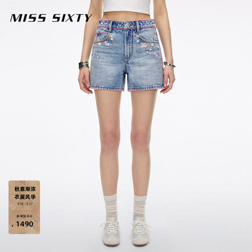 MissSixty绣花牛仔短裤