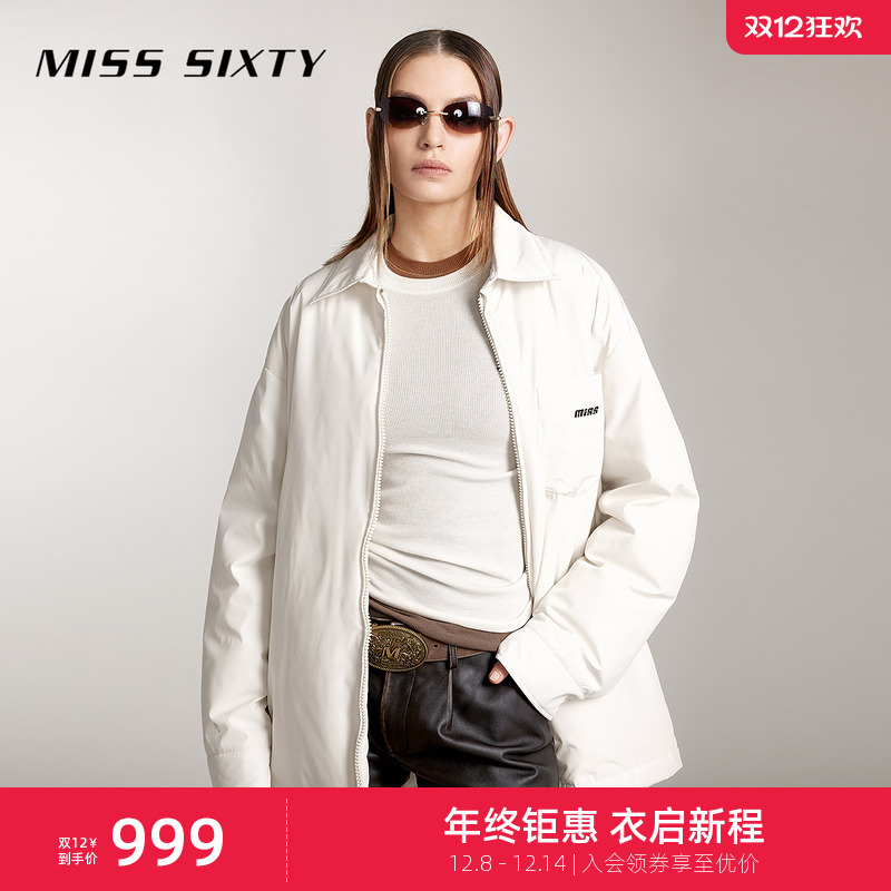 MissSixty翻领印花宽松羽绒服