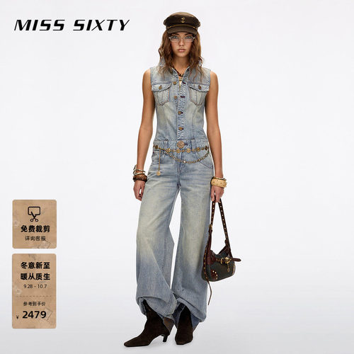 MissSixty做旧褪色牛仔连体裤