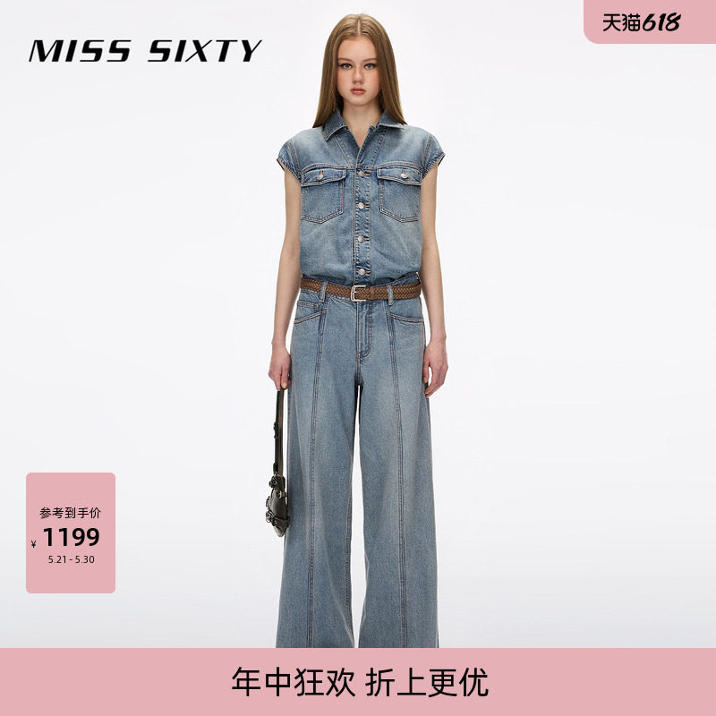 【含莱赛尔】Miss Sixty26春夏新款牛仔连体裤女宽松工装