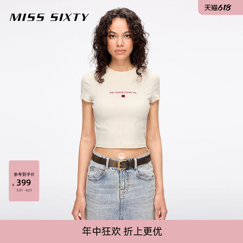 MissSixty圆领钉珠T恤