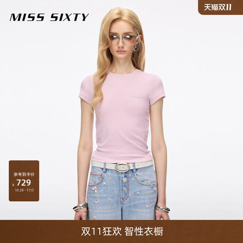 MissSixty徽标露背T恤