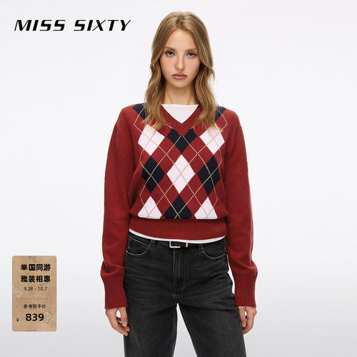 MissSixty菱格针织衫
