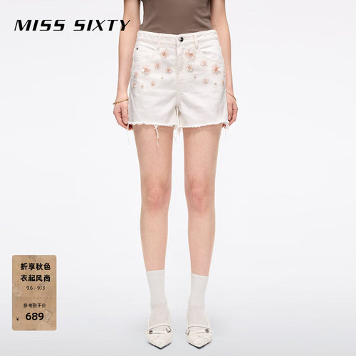 MissSixty钉珠牛仔短裤