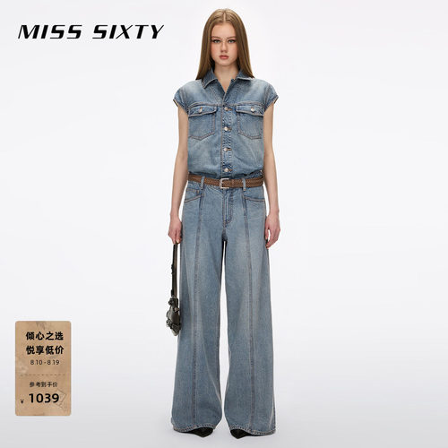 MissSixty配腰带牛仔连体裤