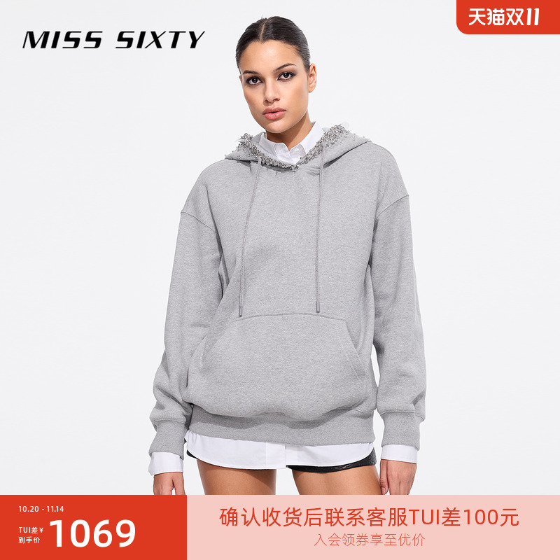MissSixty连帽重工钉珠卫衣