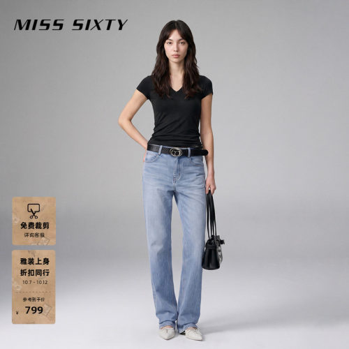 MissSixty磨破直筒牛仔裤