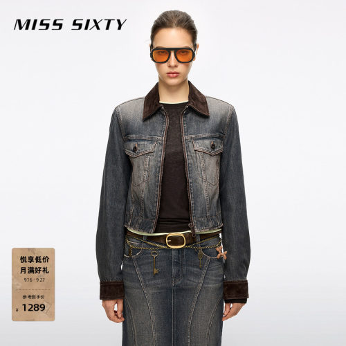 MissSixty拼皮牛仔外套