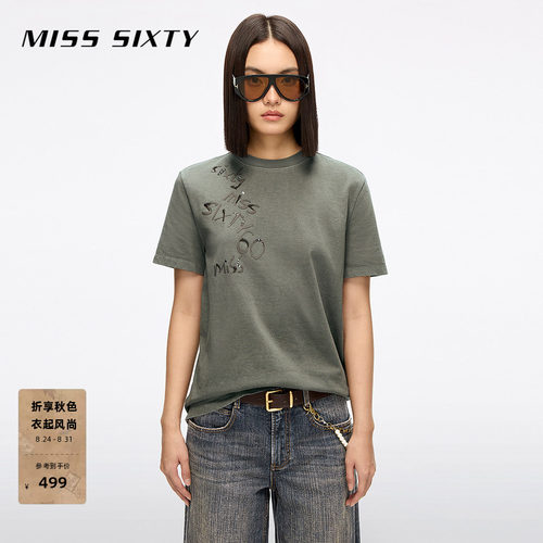 MissSixty烫钻刺绣T恤