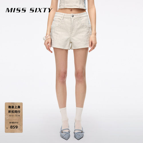 MissSixty钉珠牛仔短裤