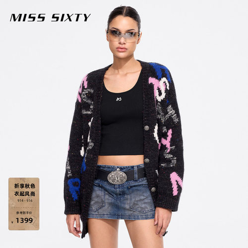 MissSixty撞色字母针织外套