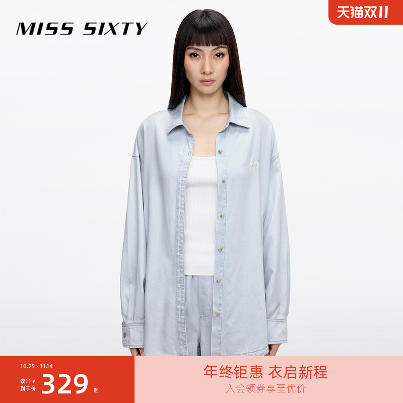 【免费改裤】Miss Sixty2025春夏套装长袖牛仔衬衫短裤百搭