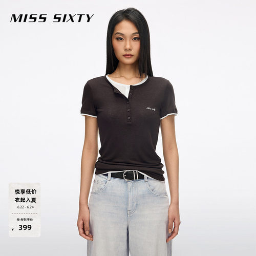 MissSixty假两件徽标T恤