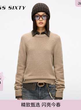 Miss Sixty2025冬季新款针织衫圆领宽松百搭休闲红色毛衣