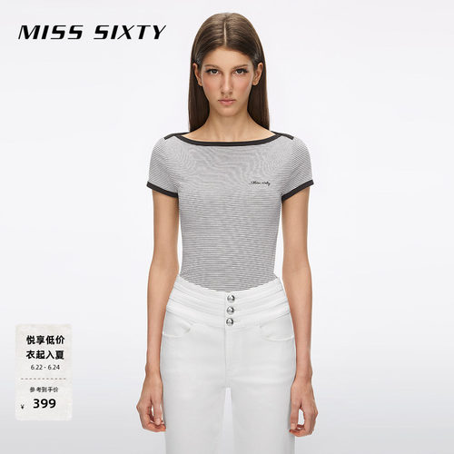 MissSixty条纹短袖T恤