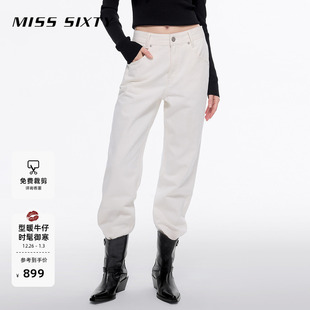 女低腰磨破百搭显瘦萝卜裤 Sixty牛仔裤 Miss 锥形裤 保暖含羊绒