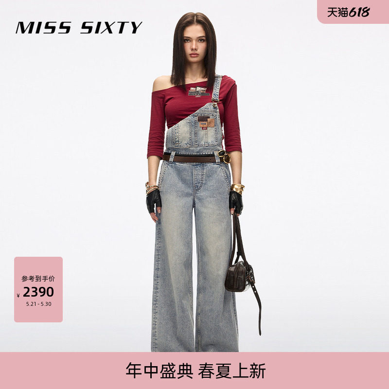 【含汉麻】Miss Sixty26夏新款牛仔连体裤多皮牌减龄少女